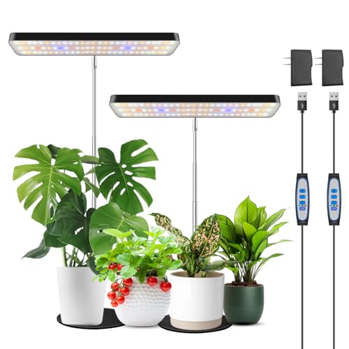 Wiaxulay Grow Light, 11in Full Spectrum Plant Lights for Indoor Growing 15W - size: 2 Pack(Black)