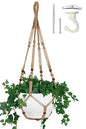 Macrame Plant Hanger Large for 12 inch Pot, Large Plant Hanger - color: Brown