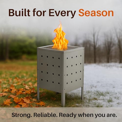 31.7-Gallon Burn Barrel for Outdoor Waste 29 x 16 inches