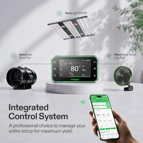 VIVOSUN 5x5 Pro Grow Tent Kit 850W Aerolight E42A+ Smart Pro Control System - size: Plus 60" x 60" x 80"