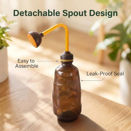 Watering Can for Seedlings, 15oz Plant Watering Can, Indoor Plant Watering Can, Flower Watering Can, Small Watering Can for Houseplants, Garden Flowers, Succulents(Brown) - color: Brown