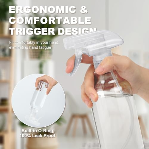 Plastic Spray Bottles (2-Pack, 16.9 Oz) Heavy Duty Spraying, Mist & Stream - style: Clear, 2-Pack