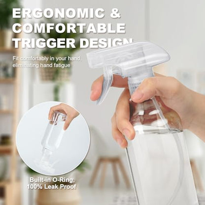 Plastic Spray Bottles (2-Pack, 16.9 Oz) Heavy Duty Spraying, Mist & Stream - style: Clear, 2-Pack