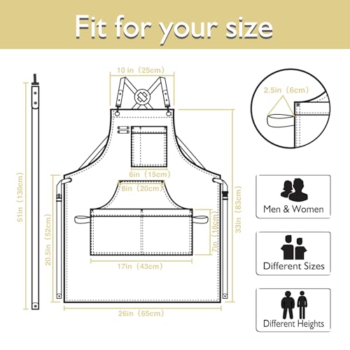 Kitchen Apron, Work Apron, Canvas Apron, Amber - color: Amber