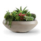 19" Dia x 6.3" H Weathered Concrete Bowl Planter, Large Succulent Pot - color: Natural, size: Medium