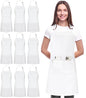 Utopia Kitchen Bib Aprons 10 Pack Adjustable With 2 Pockets - color: White