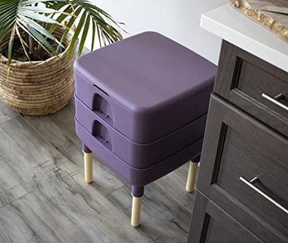 FCMP Outdoor - The Essential Living Composter, 2-Tray Worm Vermicomposter Bin (HF-LC4000v2-PUR) Plum - color: Plum