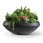 19" Dia Black Concrete Bowl Planter, Large Succulent Pot with Drain Hole - color: Black, size: Medium