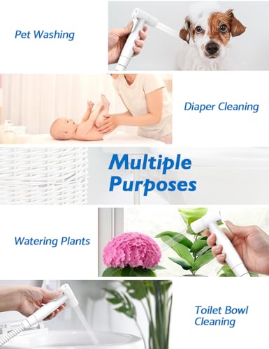 BRITULIF Bidet Sprayer for Toilet, Adjustable Pressure, Matte White - color: Matte White, size: 1 SET - Cold