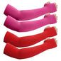 UV Sun Protection Arm Sleeves with Thumb Holes for Men Women - color: Red+rose Red