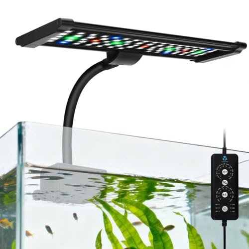 Aquarium Fish Tank LED Light - 18W Clip on Plants Lamp with Timer DIY Mode