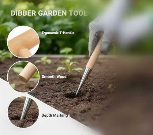 Garden Seed Dibber Planter Tool, Hand Bulb Hole Digger Tool