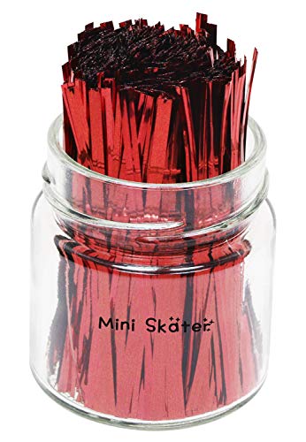 Mini Skater 800pcs 4" Metallic Twist Ties - 7 Colors(Red) - color: Red