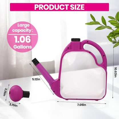1 Gal Purple Clear Plastic Foldable Watering Can - color: Purple, size: PURPLE-4L