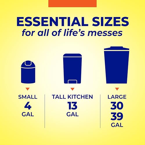 Hefty Essentials Extra Large 39 Gallon Trash Bags, Black, Unscented, 40ct - size: 40 Count (Pack of 1), style: Extra Large (39 Gallon )
