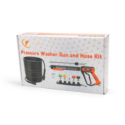 FIXFANS Pressure Washer Gun and Hose Kit, 50FT Power Wash Hose, M22 Fitting - size: 50 FT