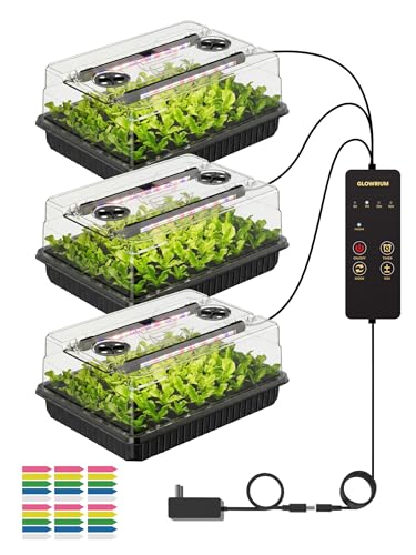 GLOWRIUM Seed Starter Tray with Grow Lights, 162-Cell Plant Germination
