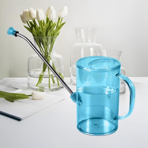 Plastic Watering Can - Small with Long Spout - 1/4 Gallon - 34 Oz - Blue - color: Blue