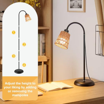 Boho Black Floor Lamp for Living Room,Bulb Included - color: Black-1