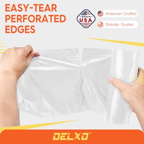 Delxo 30-33 Gallon Trash Bags, 250 Count Bulk Value Clear Large Garbage Bag - color: 33Gal-Clear