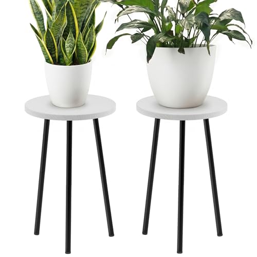 Plant Stand Indoor 2 Pack: 20 Inch Tall Indoor Plant Stand -Plant Table - color: White, size: 20"&20"