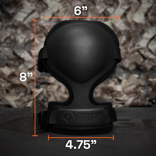 GRITR Tactical Knee Pads - Heavy Duty Professional Knee Protectors, Black - color: Black, size: Regular