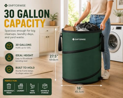 2-Pack 30-Gallon Collapsible Trash Cans, Pop-Up, RV & Camping