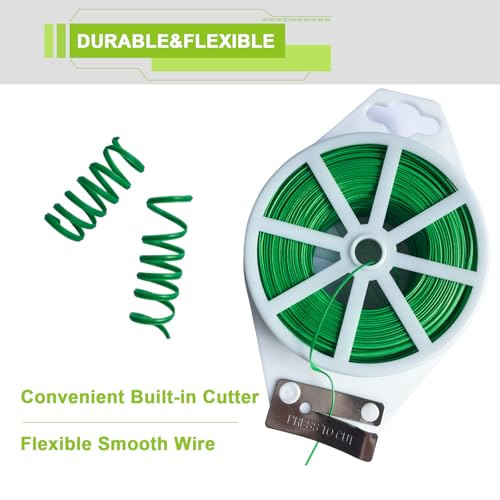 Twist Ties 656ft/200m with Cutter, Reusable Plastic Coated Garden Wire