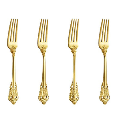 KEAWELL Luxury 4-Piece 5.9-Inch 18/10 Appetizer Forks (Gold) - color: Gold