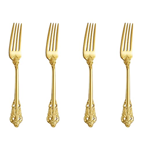 KEAWELL Luxury 4-Piece 5.9-Inch 18/10 Appetizer Forks (Gold) - color: Gold