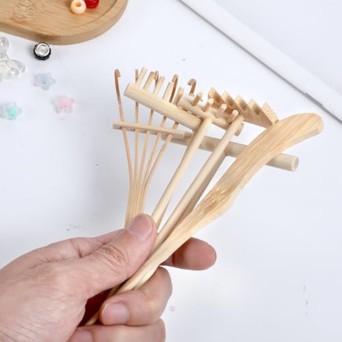 6 Piece Mini Zen Garden Rake Tools, Miniature Tabletop Rock Sand Zen Garden Accessories Zen Sand Garden Rake Set Small Rakes for Garden Beds Mini Sand Stamp Rakes for Home Office Desktop Decoration - style: 6Pcs