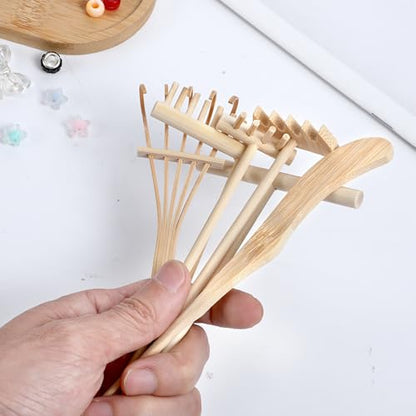 6 Piece Mini Zen Garden Rake Tools, Miniature Tabletop Rock Sand Zen Garden Accessories Zen Sand Garden Rake Set Small Rakes for Garden Beds Mini Sand Stamp Rakes for Home Office Desktop Decoration - style: 6Pcs