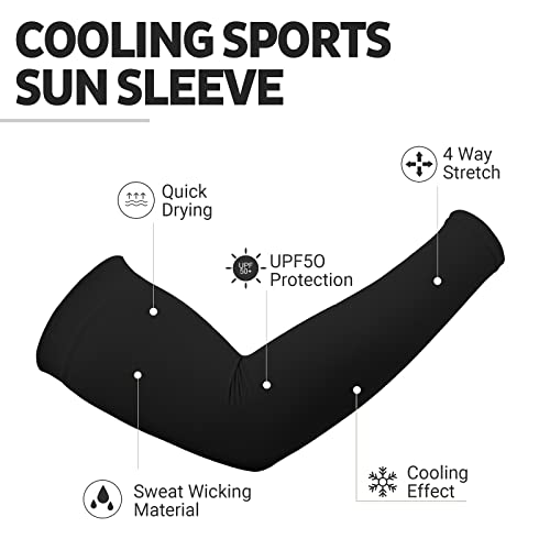 HEGCOIIE UV Sun Protection Arm Sleeves for Men & Women - Tattoo Cover Up - UPF 50 Cooling Sleeve for Golf, Cycling - color: 5 Pairs - Black & White & Grey & Blue & Skin Tone