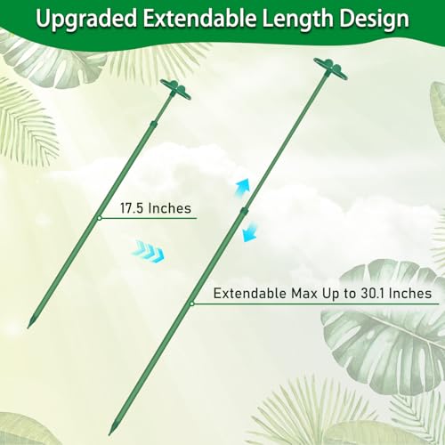 Extendable Plant Stakes,Length Scalable From17.5to30.1IN Plant SupportStake - size: 30.1Inches 7Pack