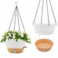 ZMTECH Large 12Inch Self Watering Hanging Planter, Water Window & Chain - color: White