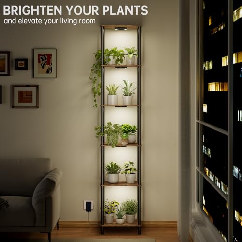Bstrip Plant Stand Indoor with Grow Light, 81.3in Tall Indoor Plant Shelf - size: 81.3" H