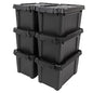 IRIS USA 6-Pack 5 Gal Heavy Duty Lockable Storage Totes with lids, Black - color: Black, size: 5 Gal - 6 Pack