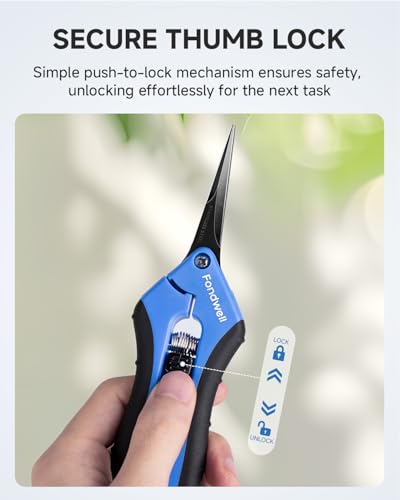 Fondwell 6.5" Small Pruning Shears for Gardening, Plant Trimming Scissors