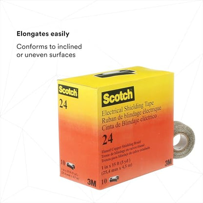 3M Scotch Electrical Shielding Tape 24, 1 in x 15 ft, 1 Roll