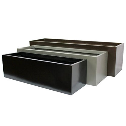 Brisbane Rectangle Fiberglass Planter Box (L:30''xW:10''xH:10'', Metallic Brown) - color: Metallic Brown, size: L:30" x W:10" x H:10"