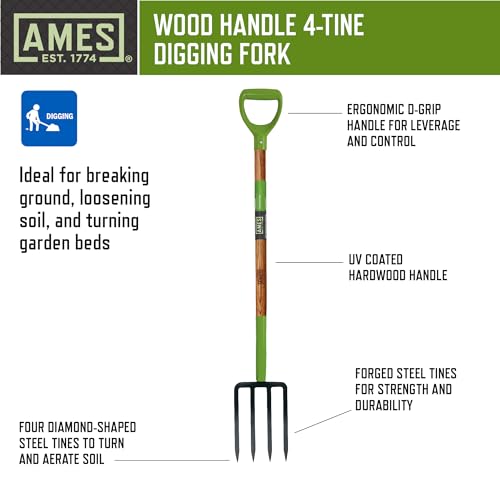 AMES 3-pc. Small Spaces Gardening Kit with Border Spade, Digging Fork, and Round Point Shovel
