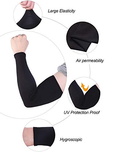 Boao 10 Pcs UV Arm Sleeves Tattoo Cover - color: Black, size: Medium