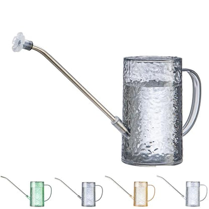 Long Spout Watering Can Indoor Plants, Small Watering Cans for House Plants, Flowers, Succulents 34oz - color: Gray