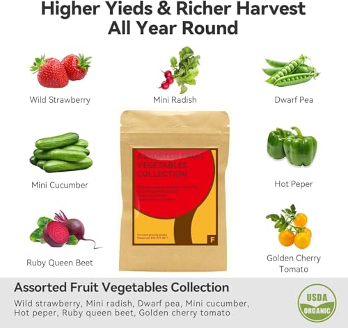 inbloom Fruit Seed Pod Kit for AeroGarden, Ahopegarden, GARDENCUBE, MUFGA, iDoo Hydroponics Growing System, 7-Pods (350+ Seeds Include Strawberry, Tomato, Cucumber, Pea, Ruby Queen Beet) - color: Fruit, size: 7-pod