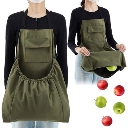 Maiteenly Gardening Apron with Release Pockets, Green Classic