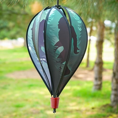 In the Breeze 0975 — Sasquatch 6-Panel Hot Air Balloon — Bigfoot Wind Spinner with Tail for Yards and Gardens… - color: Sasquatch