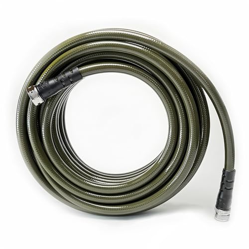 Water Right Polyurethane Garden Hose, 100 Ft, Non-toxic, 1/2” ID, Olive - color: Olive, size: 100-Foot, style: Brass Fittings