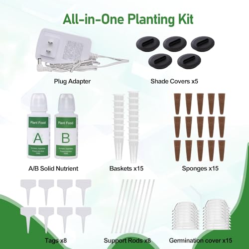 SPECILITE 15 Pods 30" Adjustable Height Hydroponics Growing System Kit