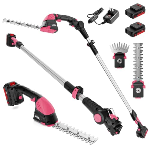 MZK 2-in-1 21V Cordless Hedge Trimmer for Garden,Lawn,Yard