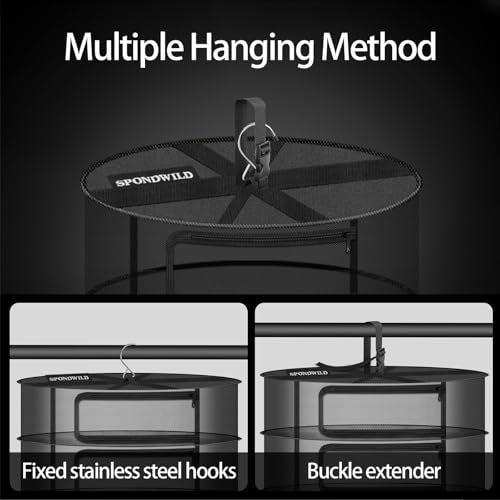 Herb Drying Rack, 18" Diameter 4 Layer Hanging Mesh Net - size: Medium 4-Layer